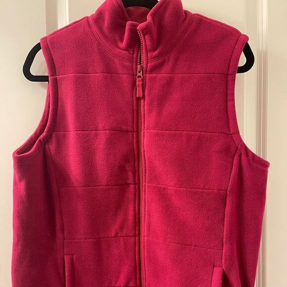 Lands End Pink Fleece Vest Women’s Size M 10-12 - Picture 1 of 3